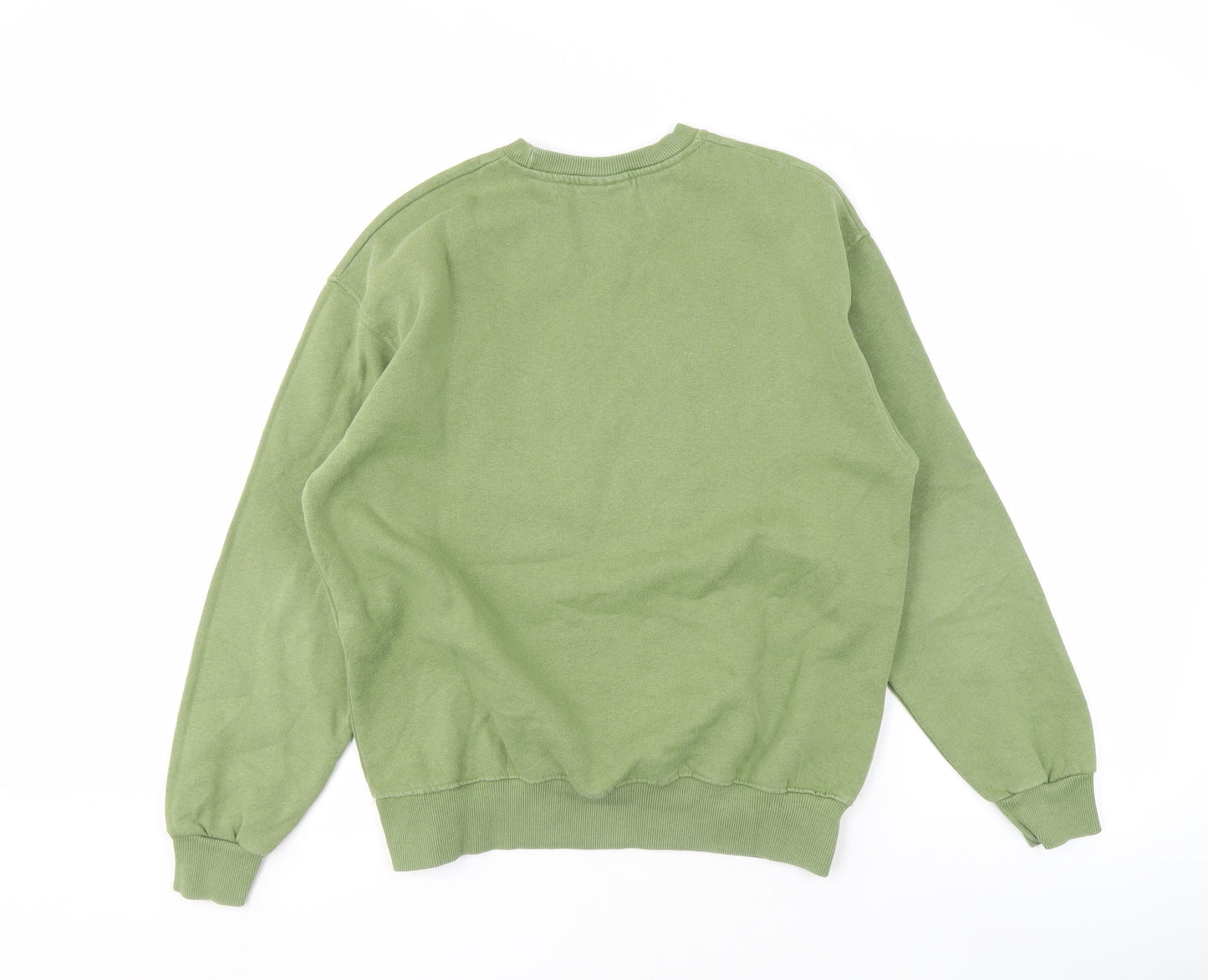 Pull & Bear Unisex Green Logo Pullover Sweatshirt XS