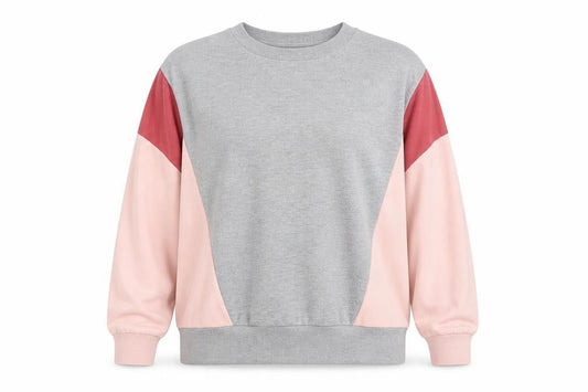 New Look Women's Grey Pink Colourblock Pullover Sweatshirt S