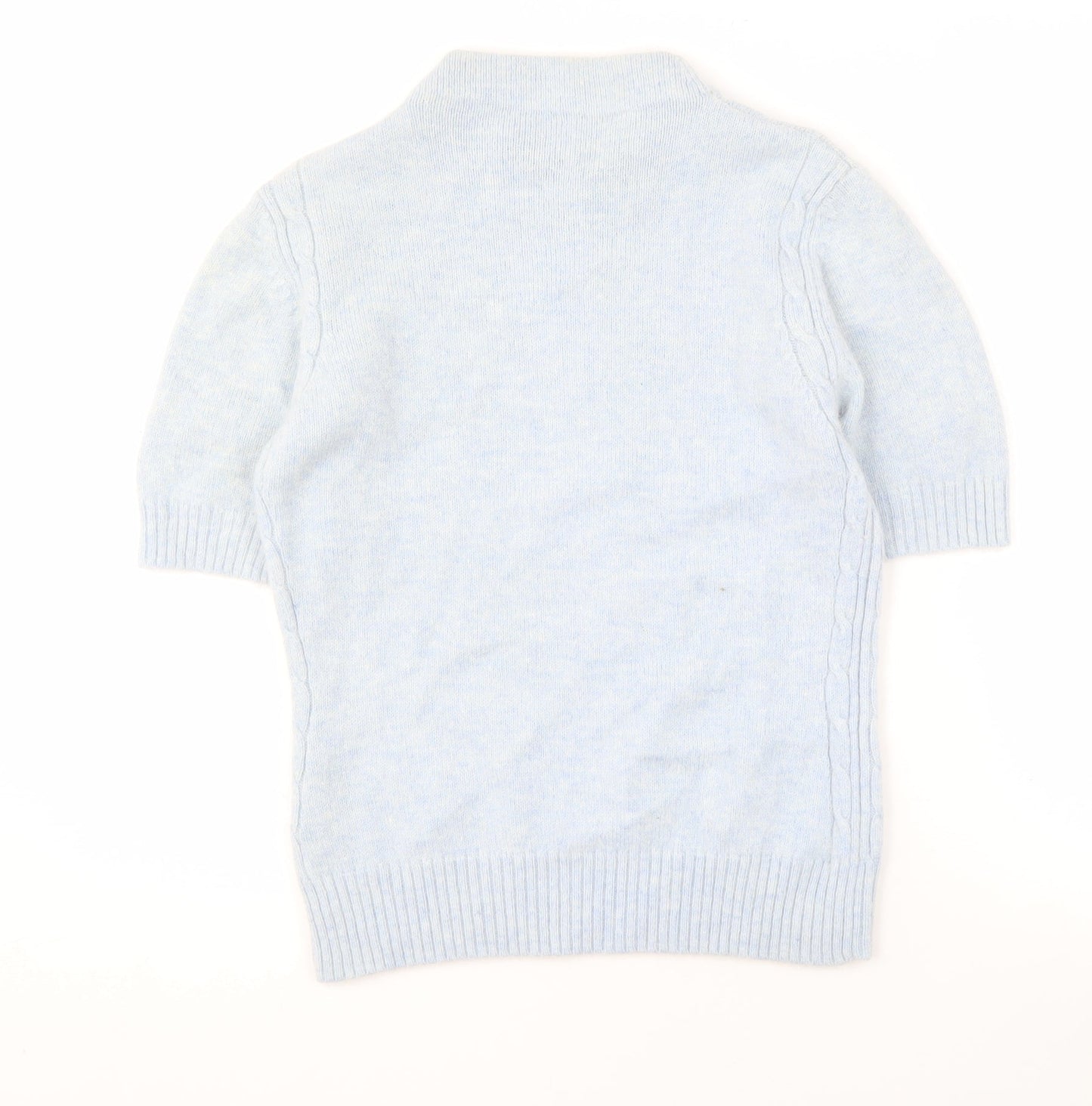 Marks and Spencer Women's Blue High Neck Jumper Size 12