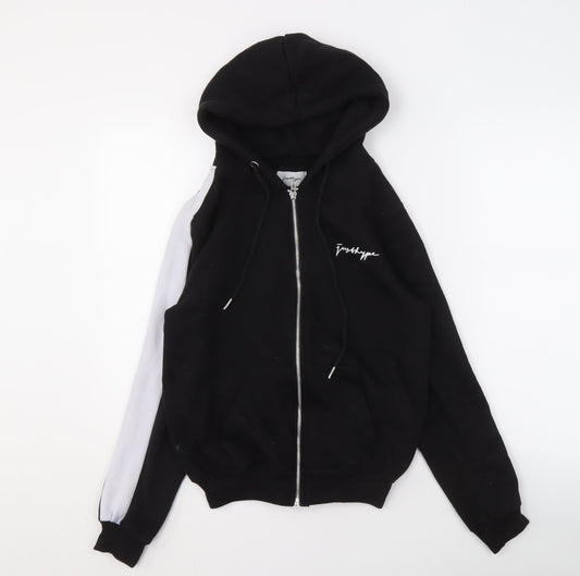 Justhype Women's Black Full Zip Hoodie, Size 4