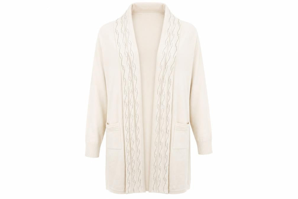 Reflect Women's Beige L/XL Cardigan with Pockets