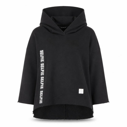 MEGI Women's Black S Pullover Hoodie, Logo Accent
