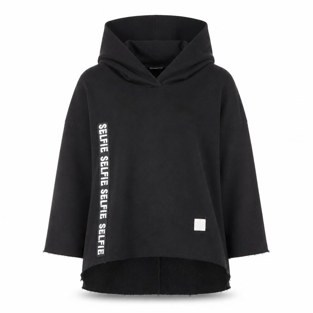 MEGI Women's Black S Pullover Hoodie, Logo Accent