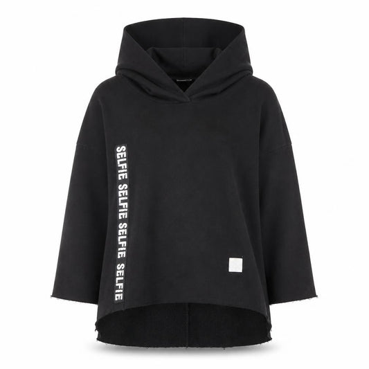 MEGI Women's Black S Pullover Hoodie, Logo Accent