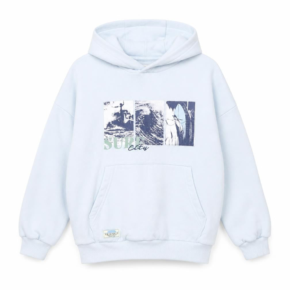Marks & Spencer Boys Blue Surf Pullover Hoodie, Size 8 Years