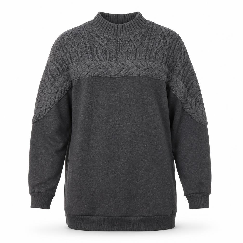 River Island Men's Grey High Neck Cable-Knit Jumper M