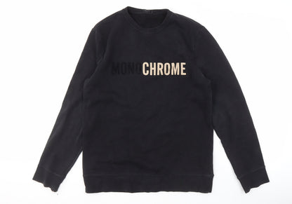 H&M Womens Black Crew Neck Pullover Sweatshirt M