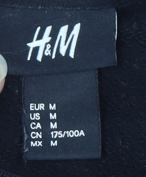 H&M Womens Black Crew Neck Pullover Sweatshirt M
