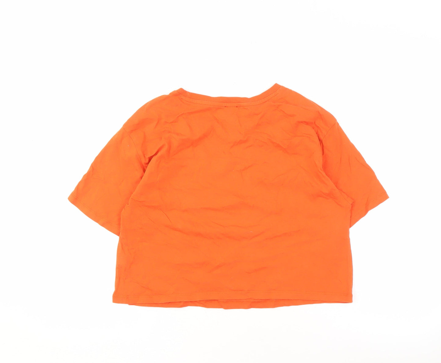 River Island Women’s Orange Cropped T-Shirt Size 12