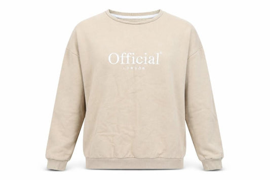 Boohoo Women's Beige Logo Sweatshirt XS Pullover Casual