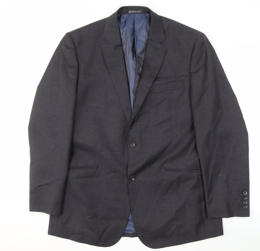 Samuel Windsor Men's Grey Wool Blazer, Size 42, Regular Fit