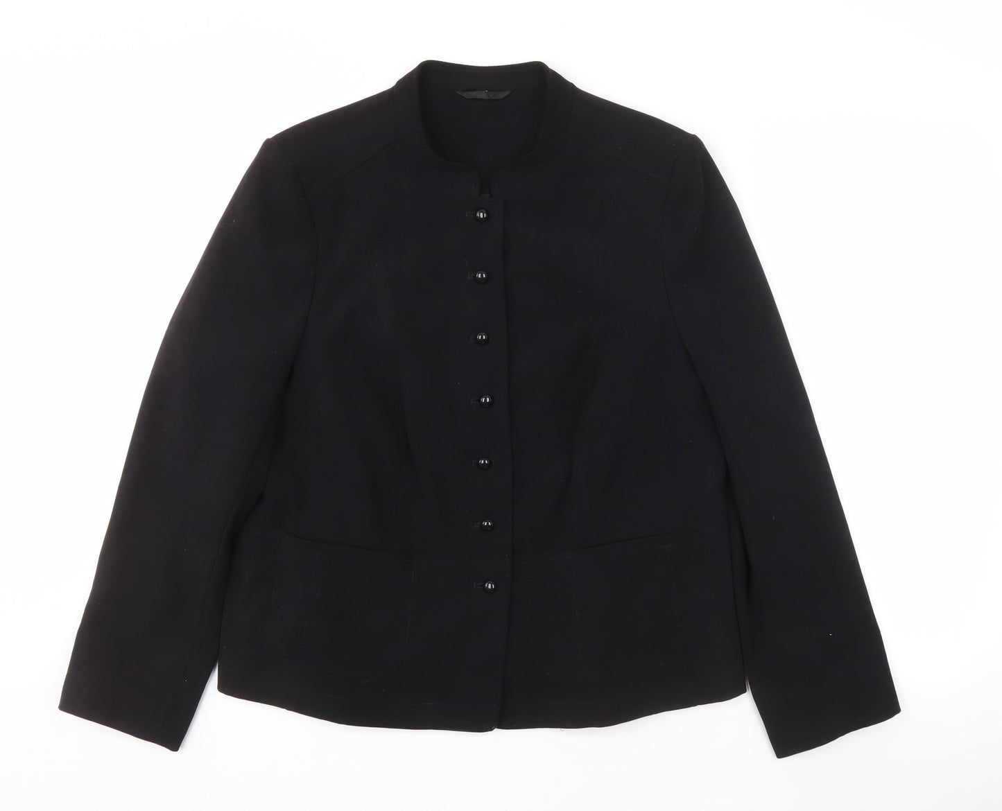 EWM Women's Black Blazer Size 16 Eight-Button