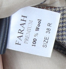 Farah Men's Multicoloured Checked Wool Blazer, Size 38R
