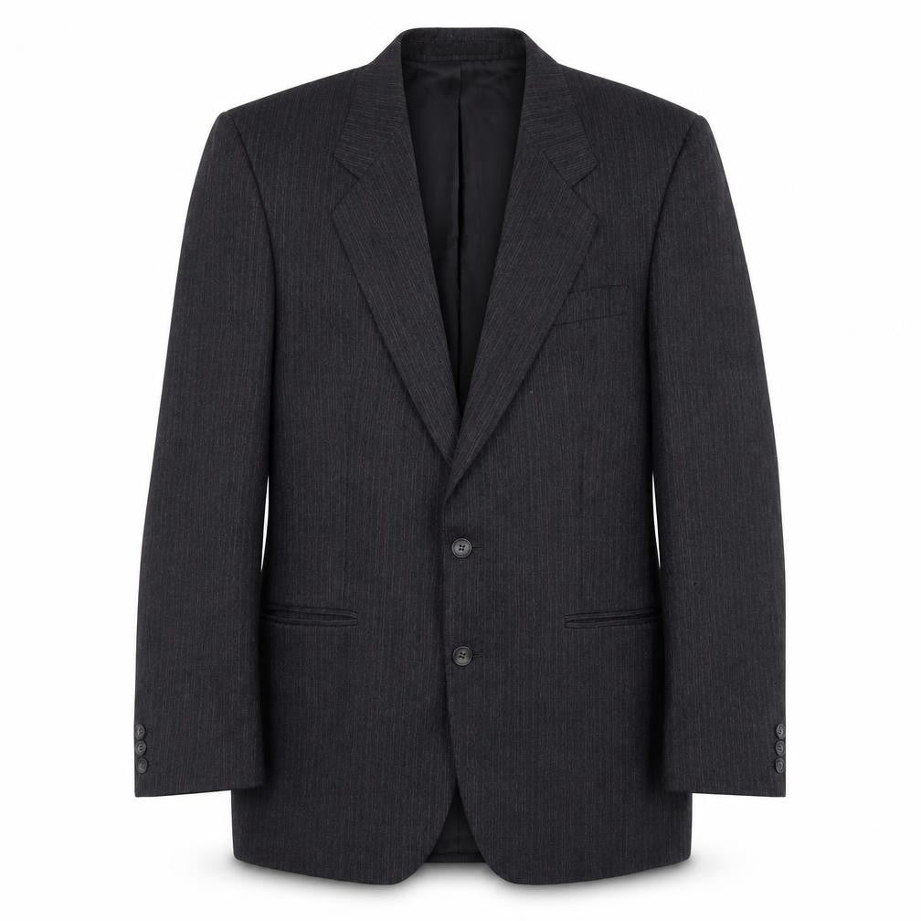 The Label Men's Grey Wool Blazer Jacket 40 Long Formal