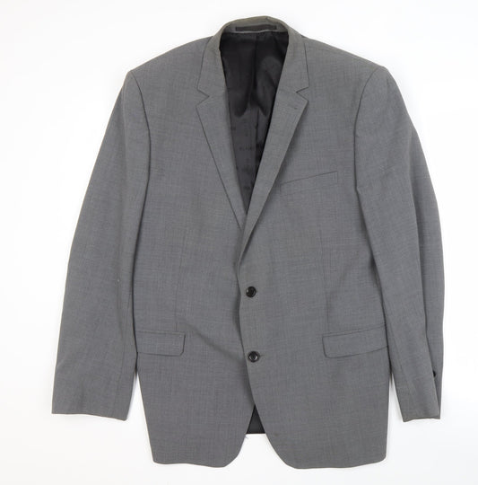 Blazer Men's Grey Jacket 44 Regular Fit, Two-Button