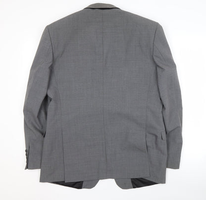 Blazer Men's Grey Jacket 44 Regular Fit, Two-Button