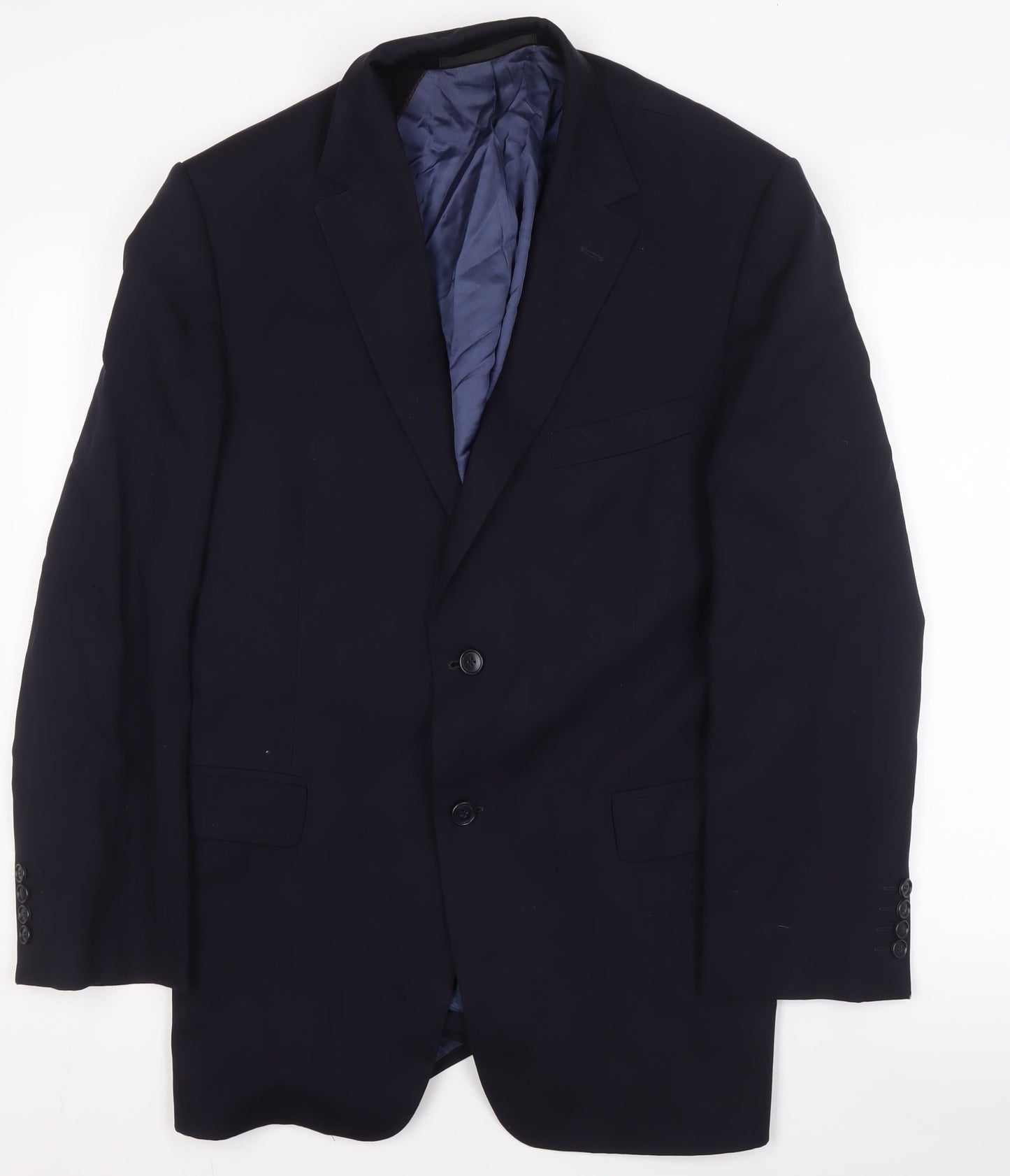 Marks and Spencer Men's Blue Wool Blazer, Size 42R