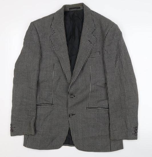 St Michael Men's Grey 36R Check Wool Blazer