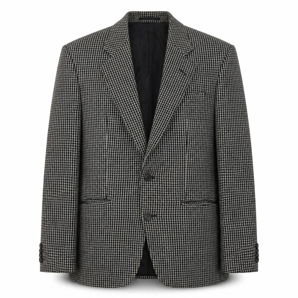 St Michael Men's Grey 36R Check Wool Blazer