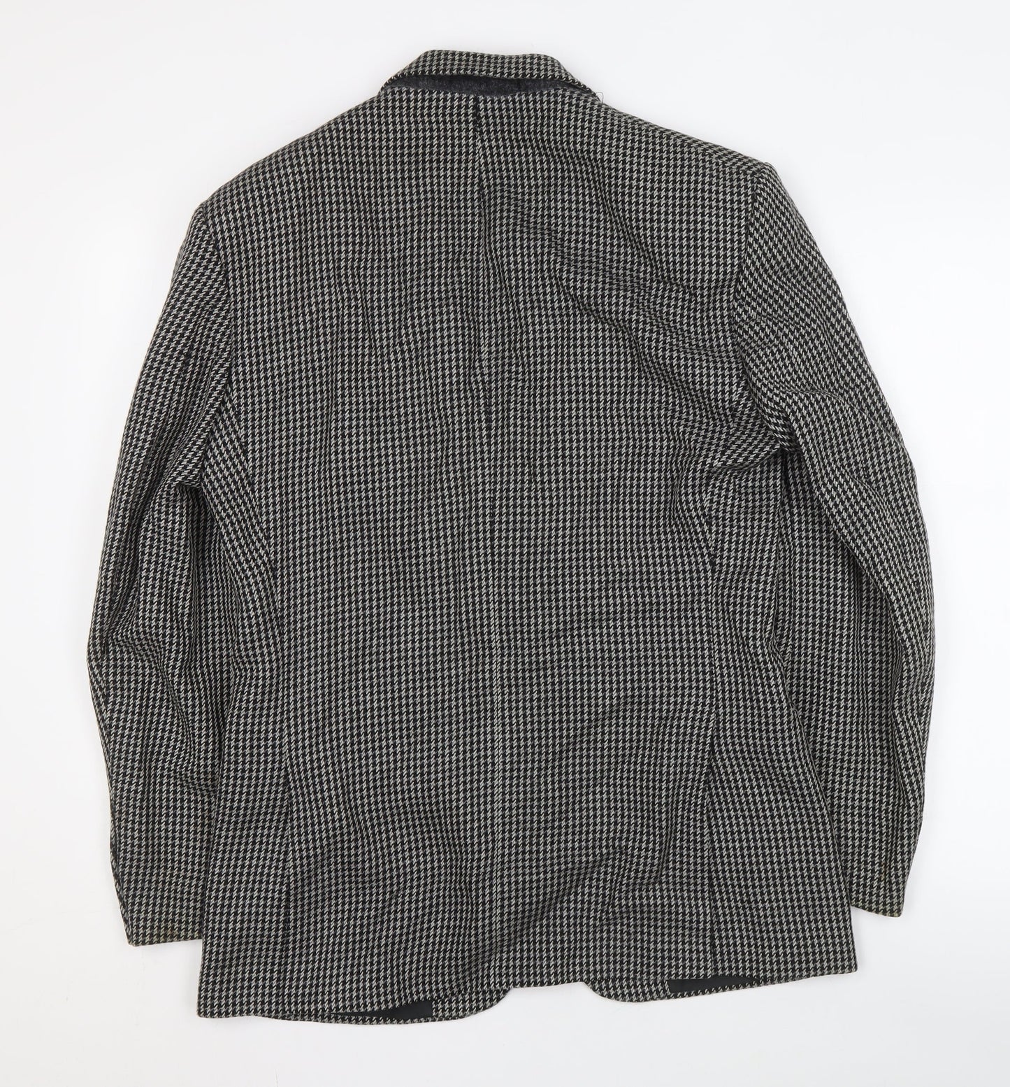 St Michael Men's Grey 36R Check Wool Blazer