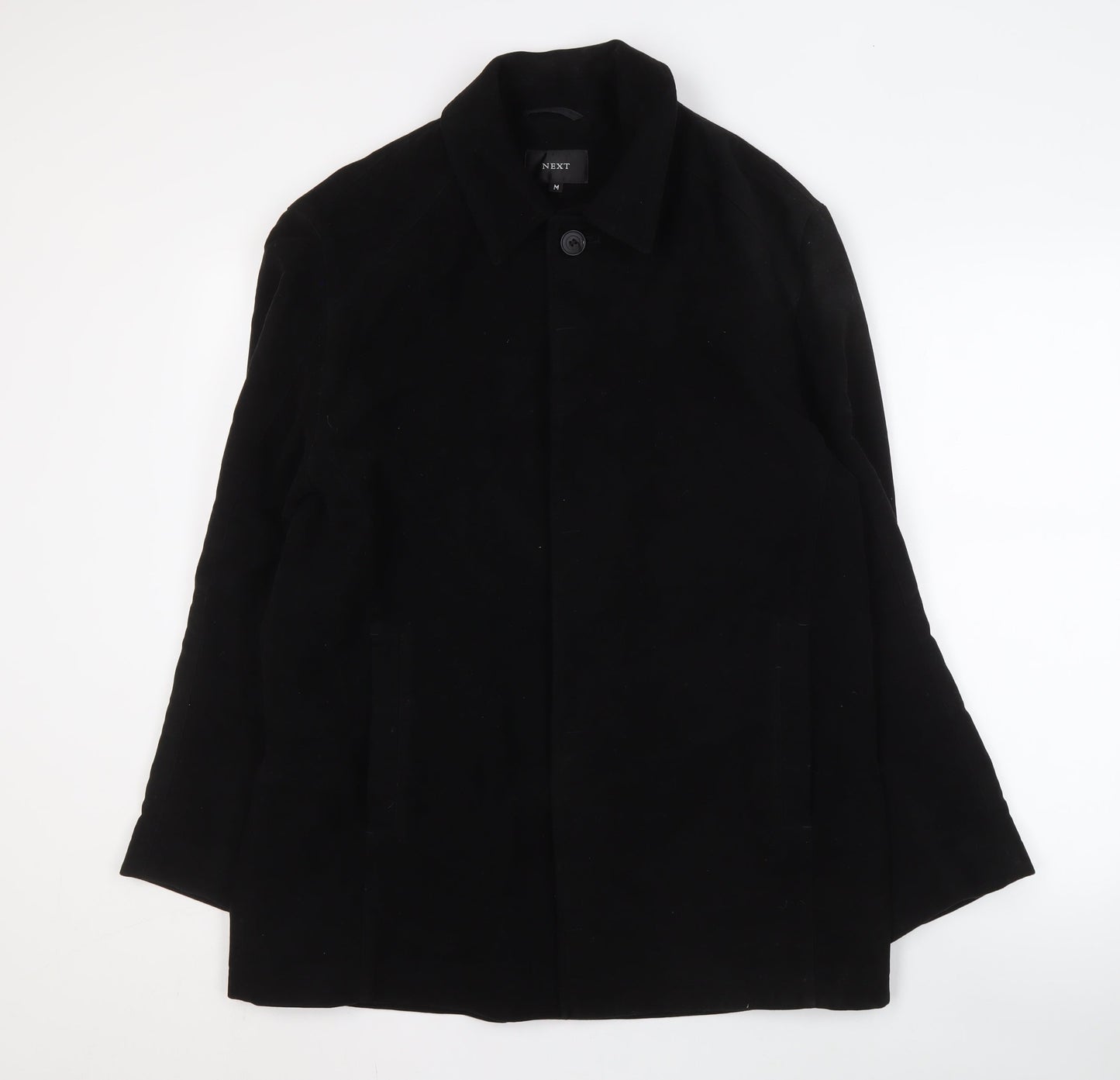 NEXT Men's Black Cotton Overcoat M - Casual Style