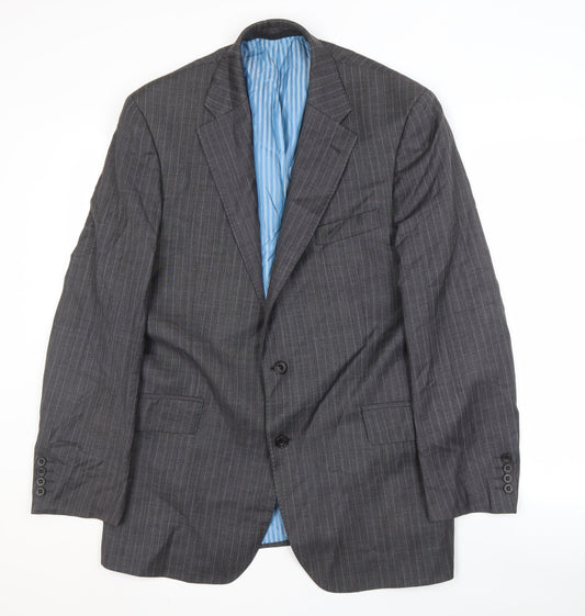 Marks and Spencer Men's Grey Striped Suit Jacket 42R