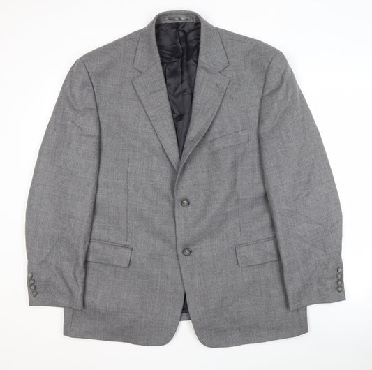 Debenhams Men's Grey Wool Blazer Size 44S