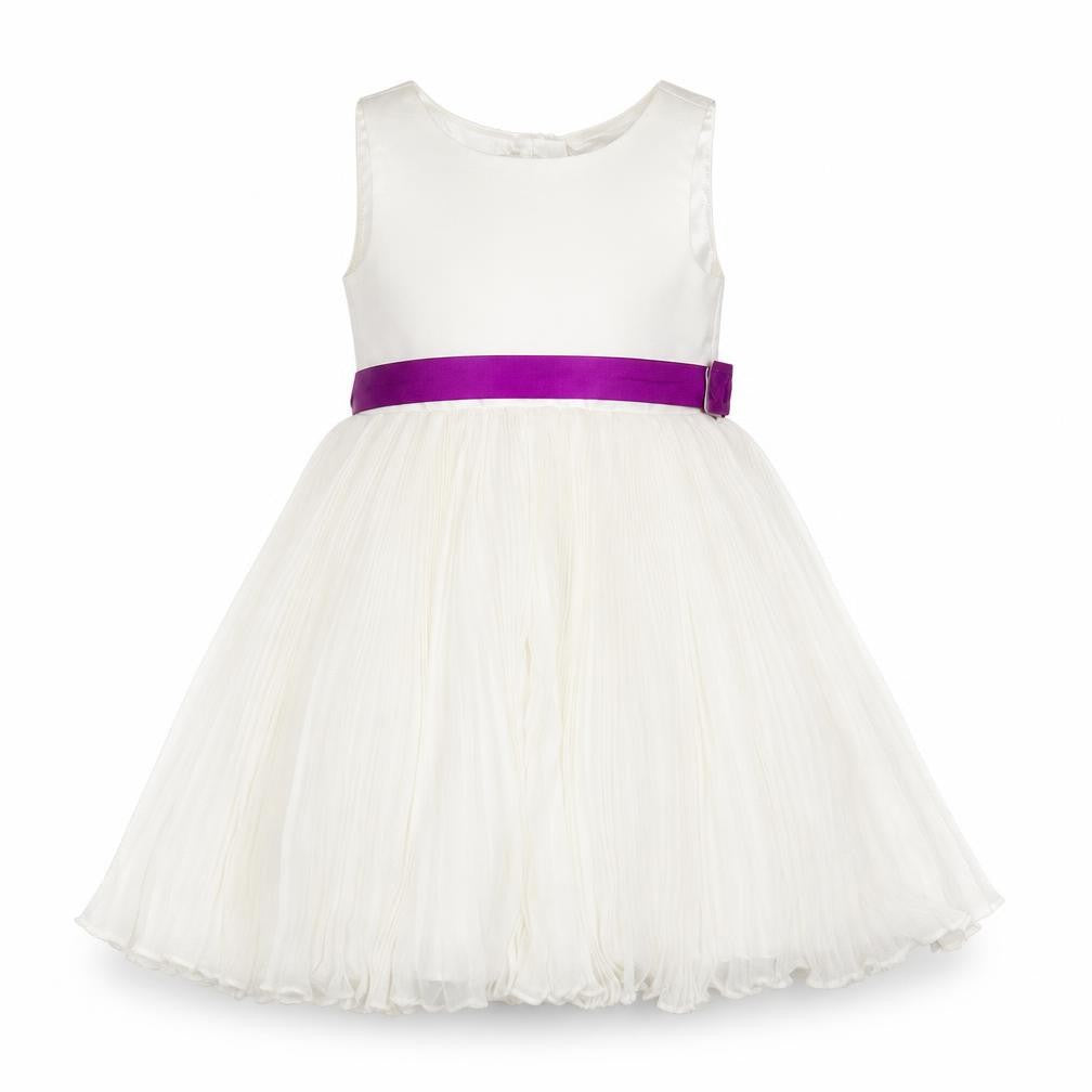 Monsoon Girls Ivory Dress, Size 7, Sleeveless, Polyester