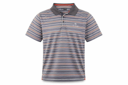 Dunlop Men's Grey Striped Golf Polo Shirt