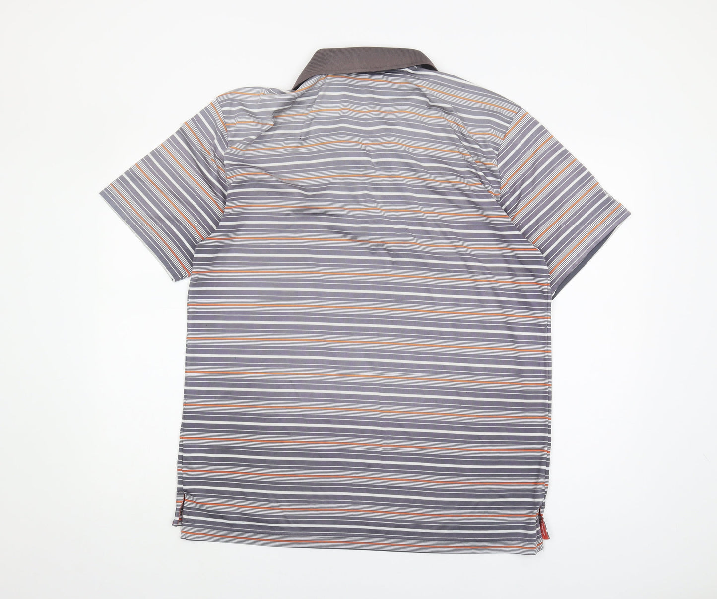 Dunlop Men's Grey Striped Golf Polo Shirt