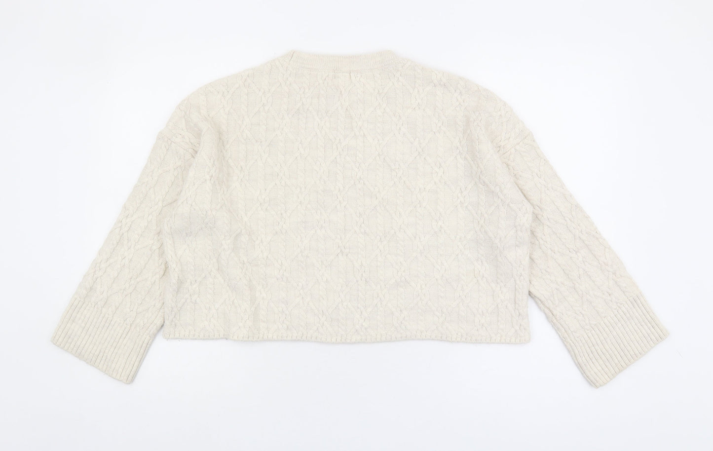 River Island Women's Ivory Cable-Knit Pullover Jumper M