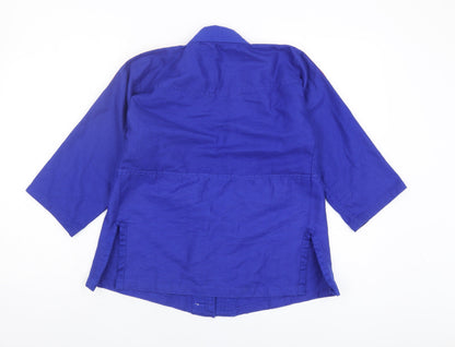 Back view of Adidas boys’ blue jacket 9-10 years activewear
