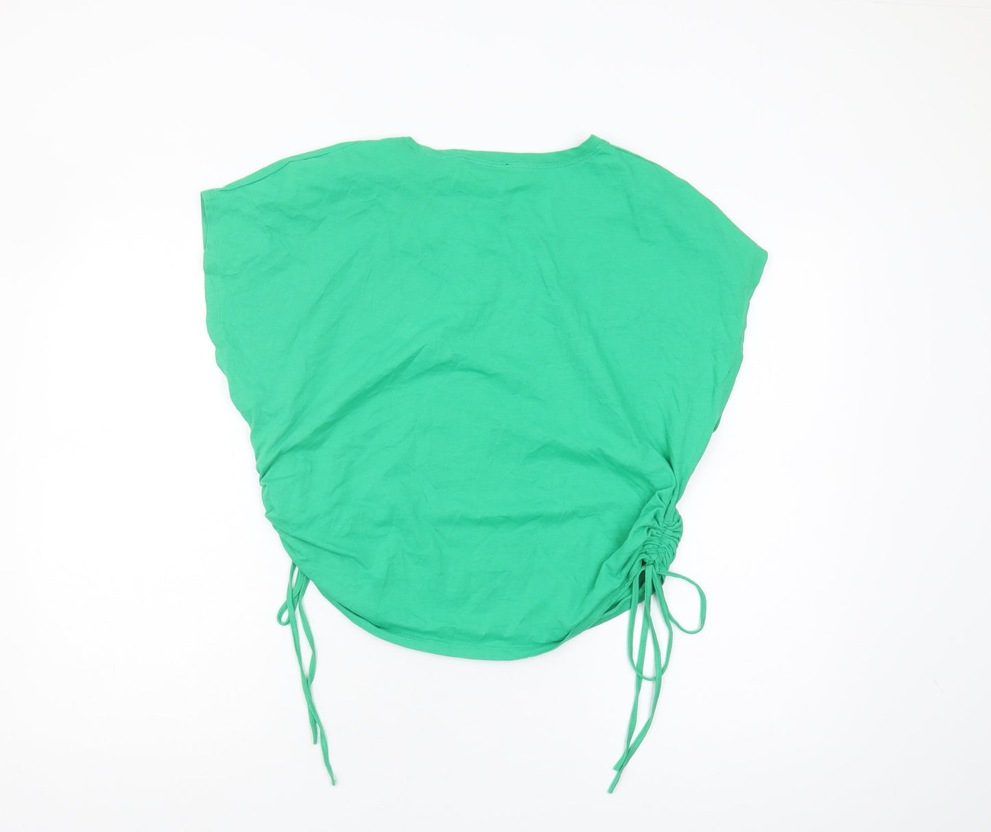 Zara Women's Green T-Shirt, Size 12, Crew Neck, Casual