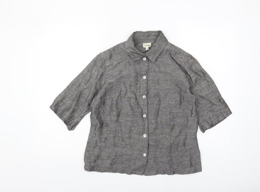Viyella Women's Grey Button-Up Shirt UK 12