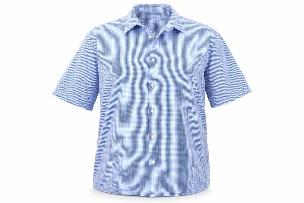Jaeger Men's Blue Check Short Sleeve Shirt 2XL