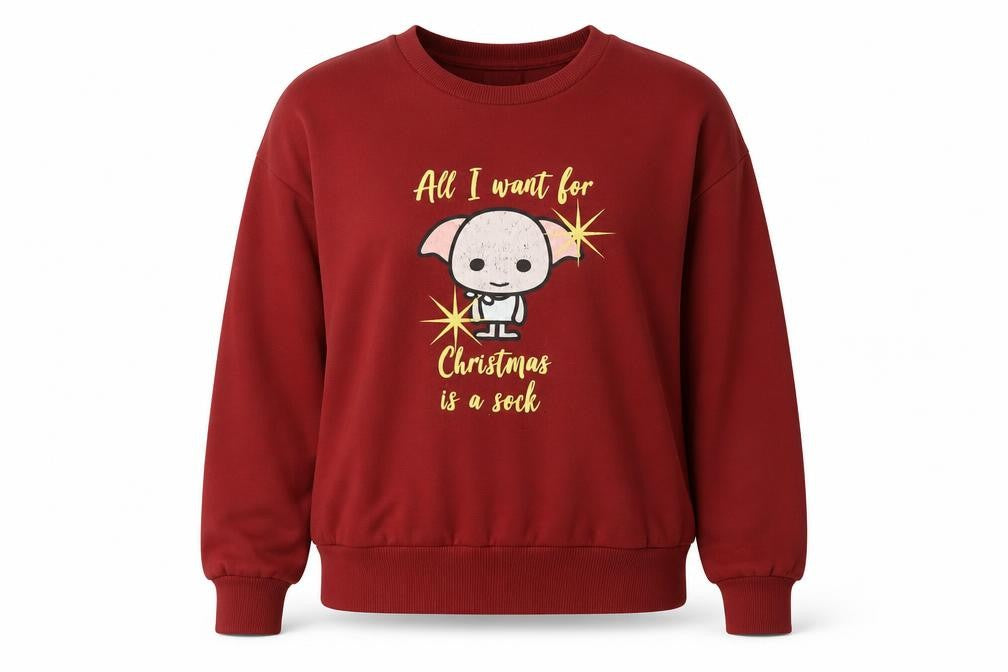 Harry Potter Red Christmas Sweatshirt Small Unisex