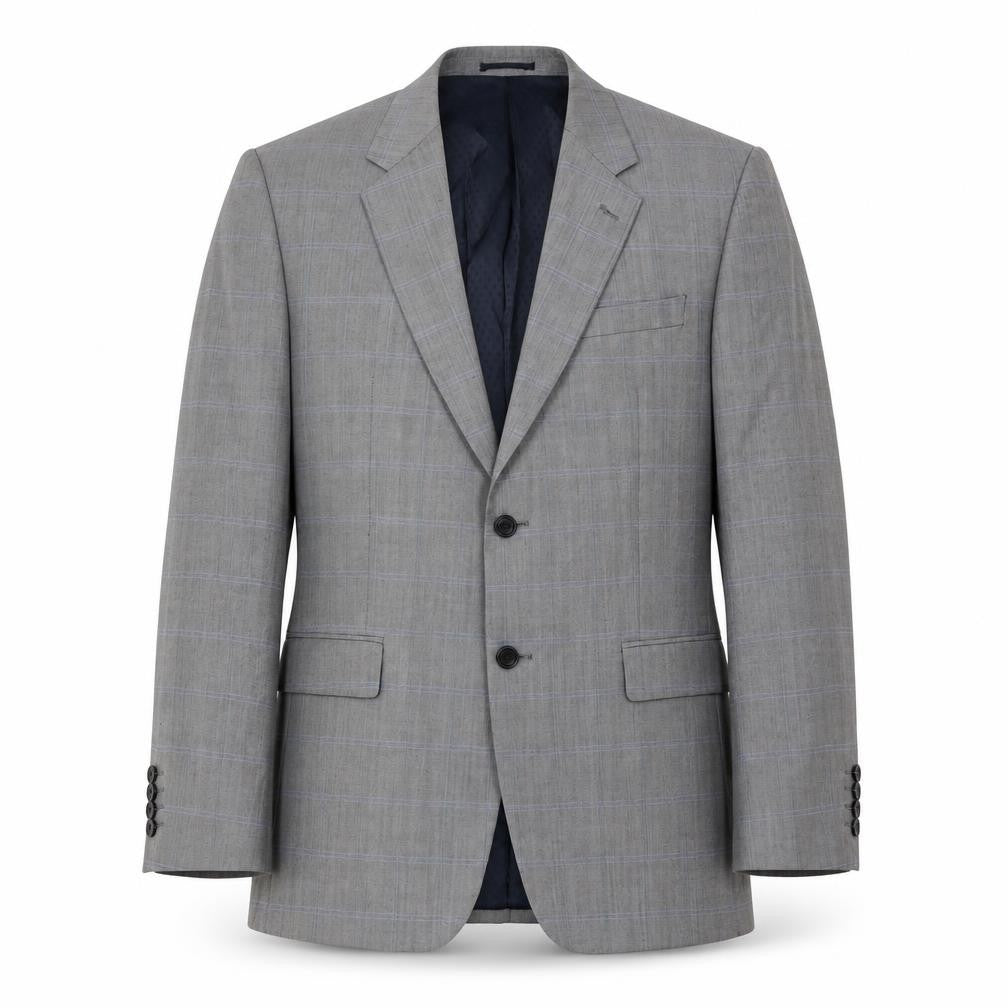 Skopes Men's Grey Check Blazer 42R Wool Jacket