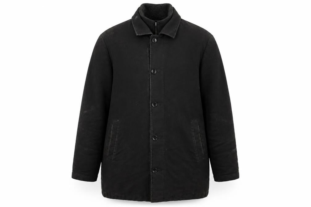 Red Herring Men's Black XL Overcoat Button Casual