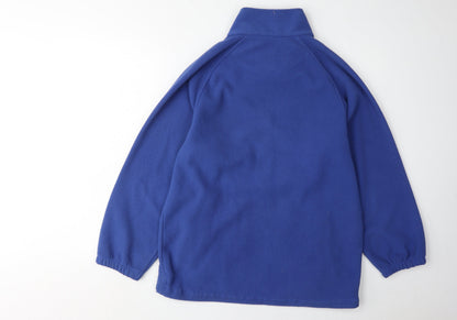 Back view of Regatta boys’ blue fleece jacket xl quick dry