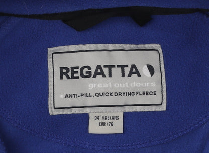 Close-up detail of Regatta boys’ blue fleece jacket xl quick dry