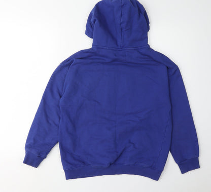 Back view of Zara Kids boys’ blue bart hoodie 13-14 years graphic pullover