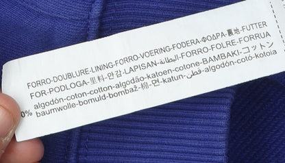 Brand and care label for Zara Kids boys’ blue bart hoodie 13-14 years graphic pullover