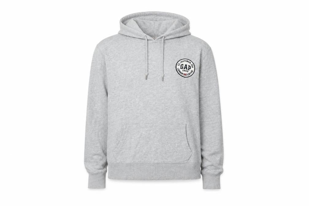 GAP Women's Grey Pullover Hoodie, M, Casual Logo