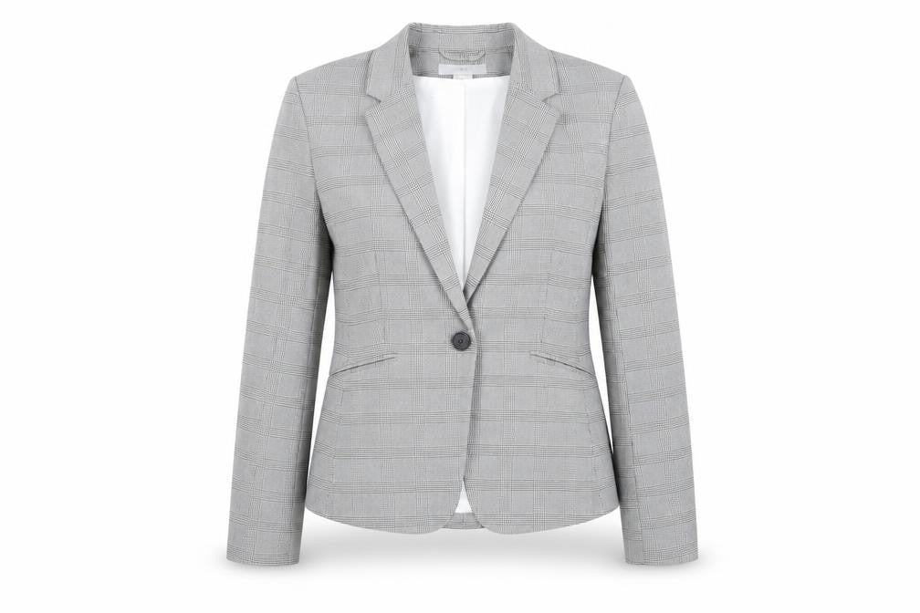 H&M Women's Grey Houndstooth Blazer Size 10