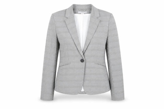 H&M Women's Grey Houndstooth Blazer Size 10