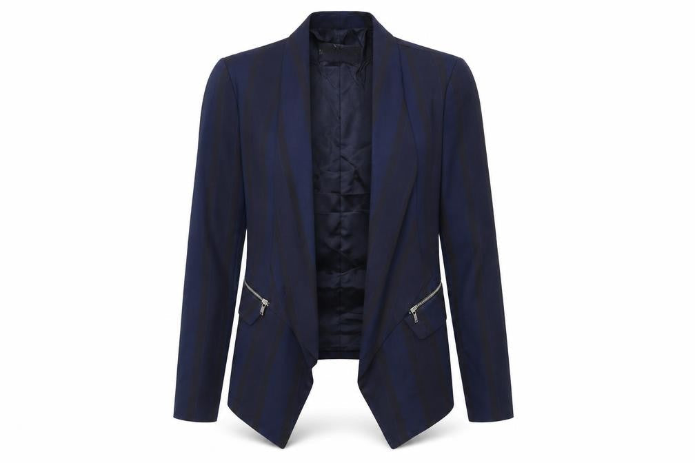 Zara Blue Striped Blazer for Women Size 12
