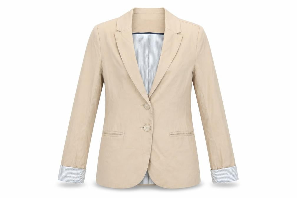 Stradivarius Women Beige Blazer Size 8 Regular Fit