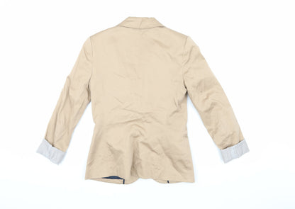 Stradivarius Women Beige Blazer Size 8 Regular Fit