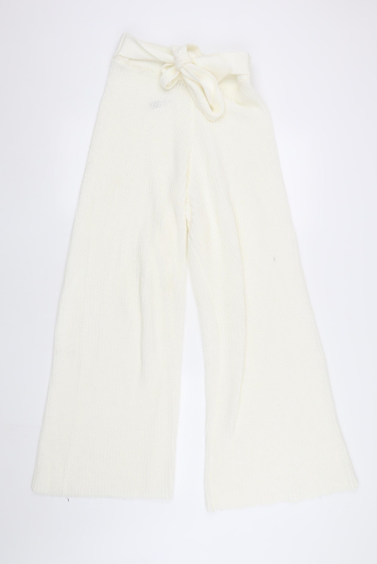 ASOS Women’s Ivory Wide-Leg Knit Trousers, Size 6