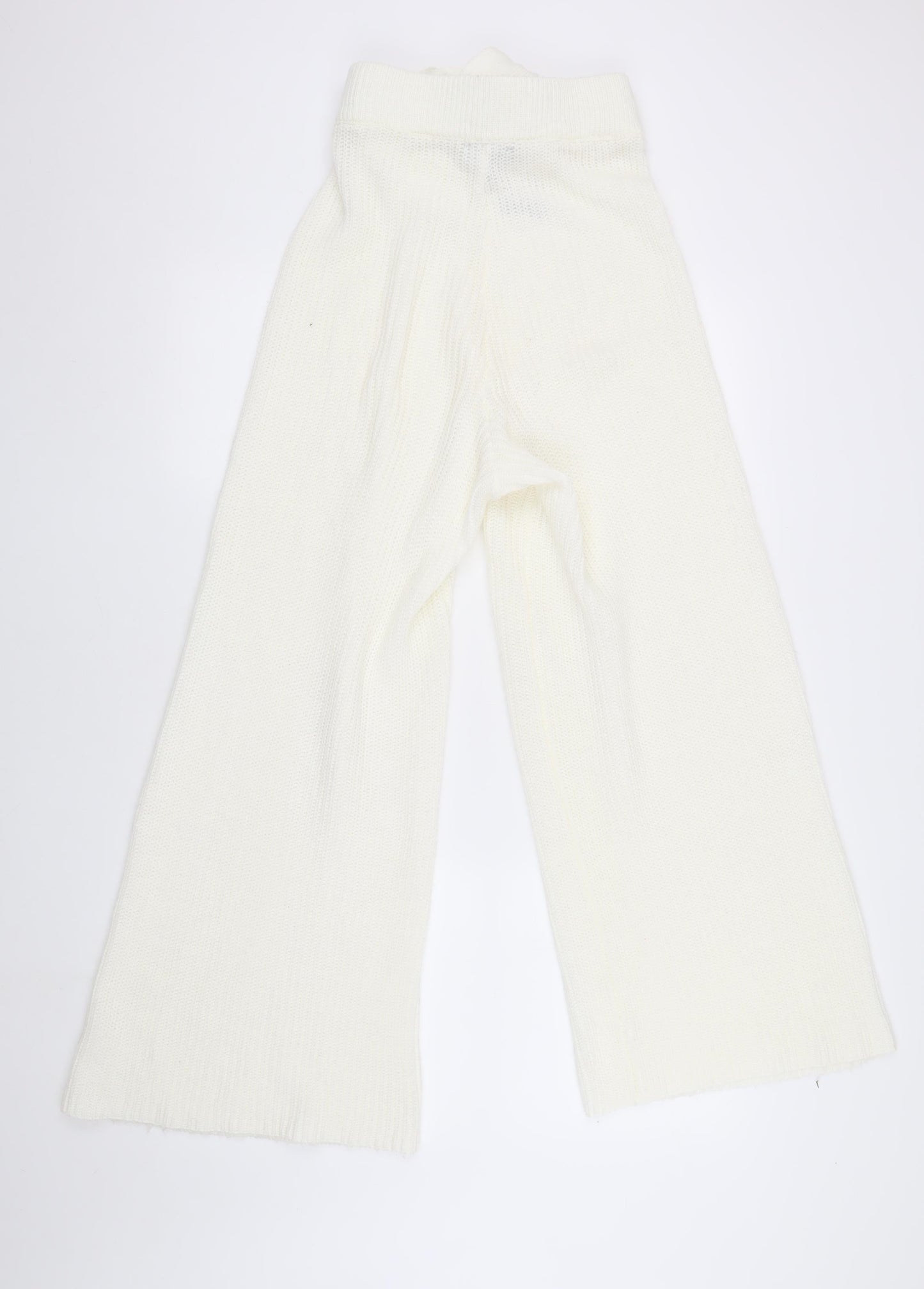ASOS Women’s Ivory Wide-Leg Knit Trousers, Size 6